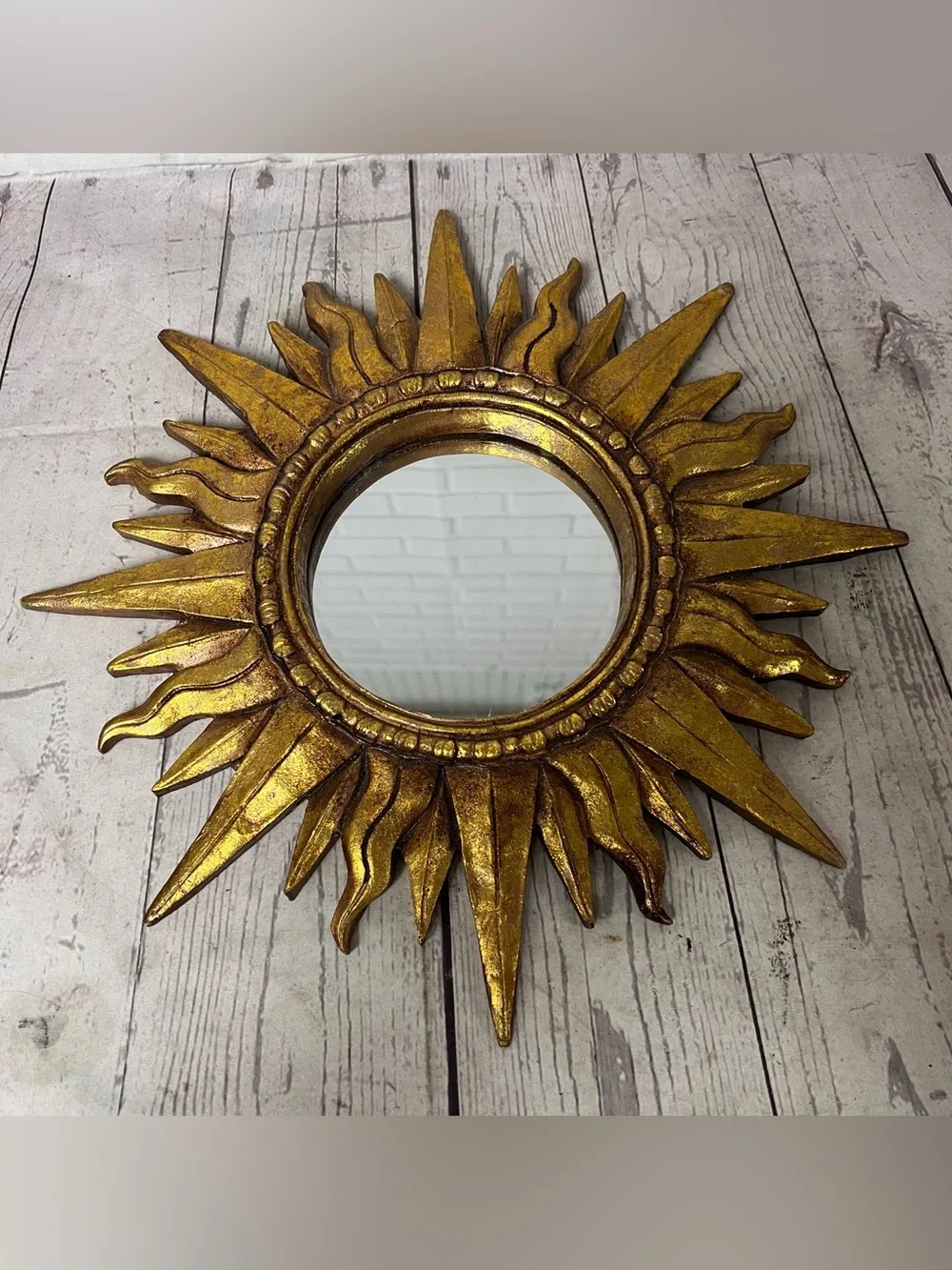 MCM Gold Sunburst Wall Mirror 11.5